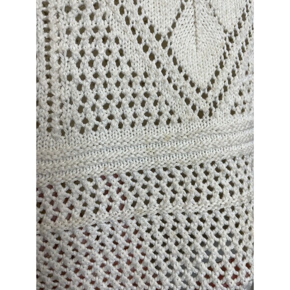 Torrid Crochet Knit Sweater Short Sleeve Blouse Geometric Top Cream Women 10 - Picture 7 of 8